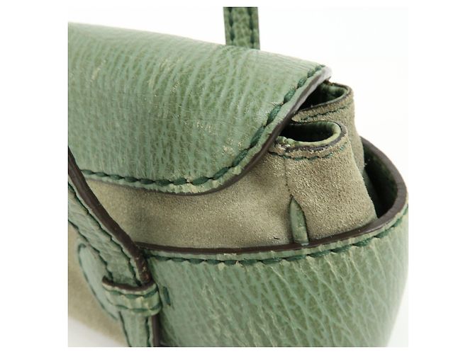 Borsa a mano e a tracolla TOD'S in pelle goffrata e suede Verde Salvia - vista 17