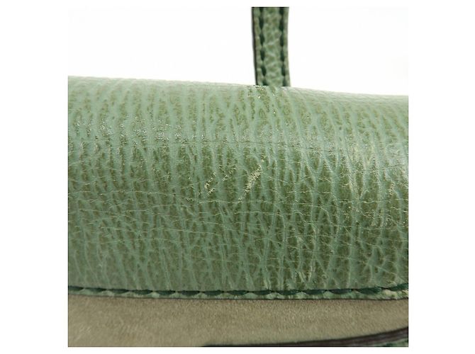 Borsa a mano e a tracolla TOD'S in pelle goffrata e suede Verde Salvia - vista 18