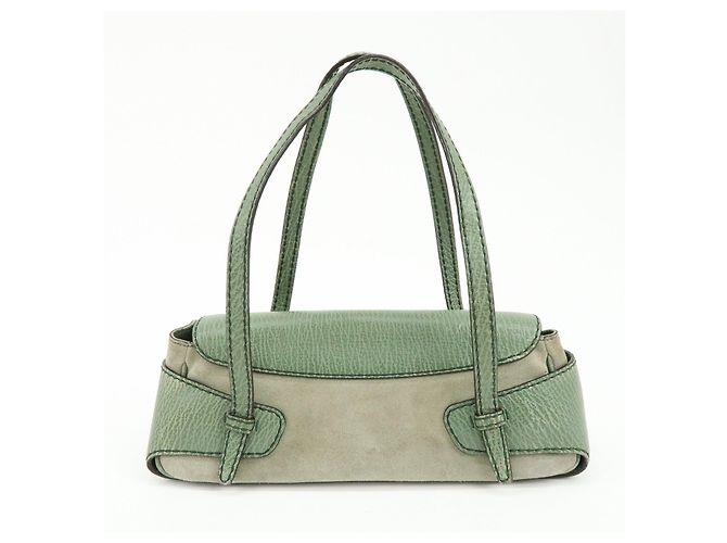 Borsa a mano e a tracolla TOD'S in pelle goffrata e suede Verde Salvia - vista 2