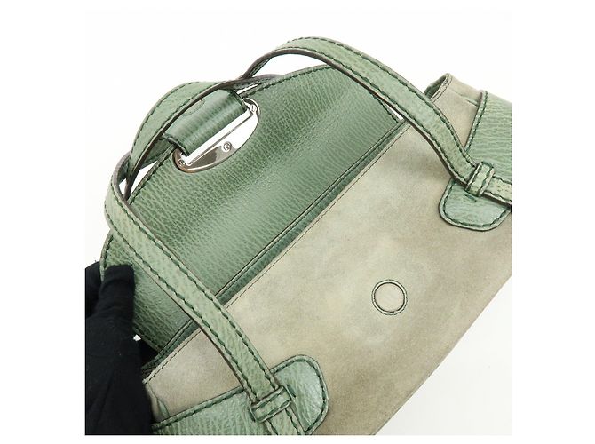 Borsa a mano e a tracolla TOD'S in pelle goffrata e suede Verde Salvia - vista 21