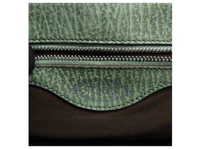 Borsa a mano e a tracolla TOD'S in pelle goffrata e suede Verde Salvia - vista 24