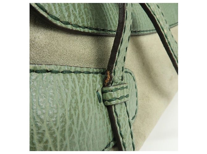 Borsa a mano e a tracolla TOD'S in pelle goffrata e suede Verde Salvia - vista 8