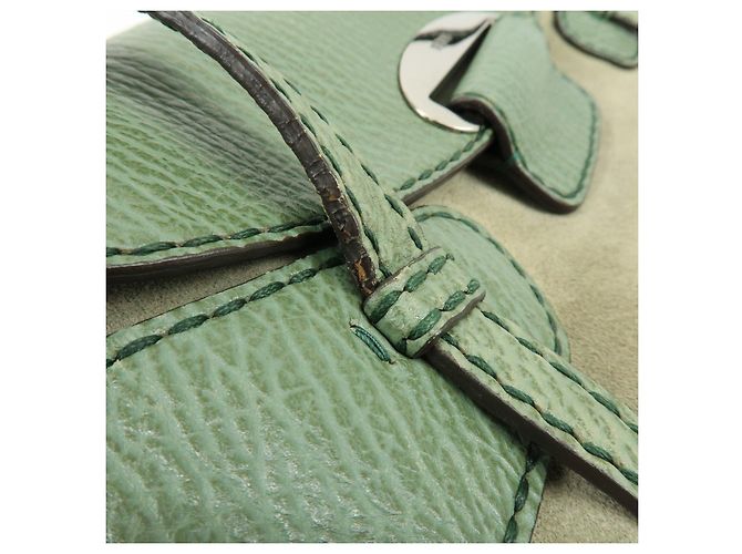 Borsa a mano e a tracolla TOD'S in pelle goffrata e suede Verde Salvia - vista 9