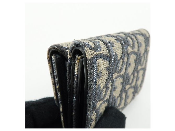 Christian Dior Oblique Jacquard Canvas Leather Tri-fold Compact Wallet - view 13