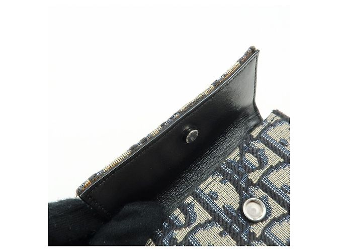 Christian Dior Oblique Jacquard Canvas Leather Tri-fold Compact Wallet - view 17
