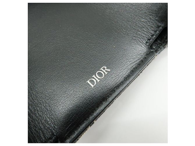 Christian Dior Oblique Jacquard Canvas Leather Tri-fold Compact Wallet - view 22