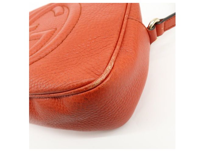 GUCCI SOHO Borsa a tracolla in pelle con catena Interlocking G Orange 308364 - vista 10