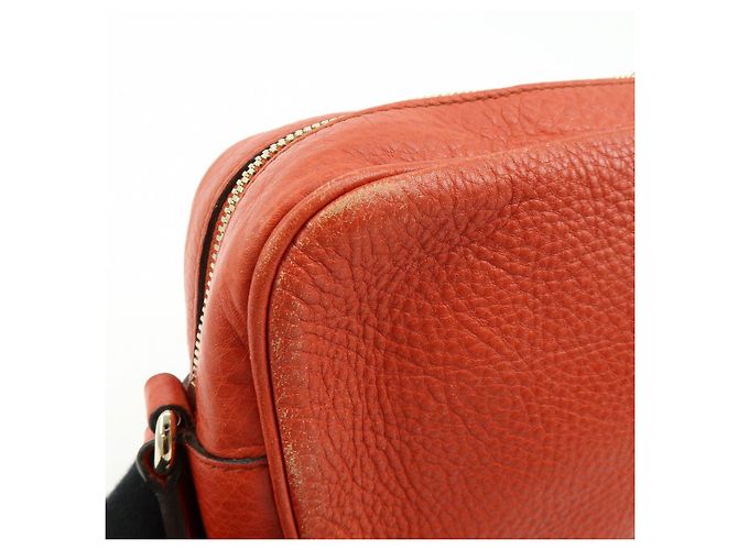 GUCCI SOHO Borsa a tracolla in pelle con catena Interlocking G Orange 308364 - vista 14