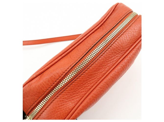 GUCCI SOHO Borsa a tracolla in pelle con catena Interlocking G Orange 308364 - vista 19