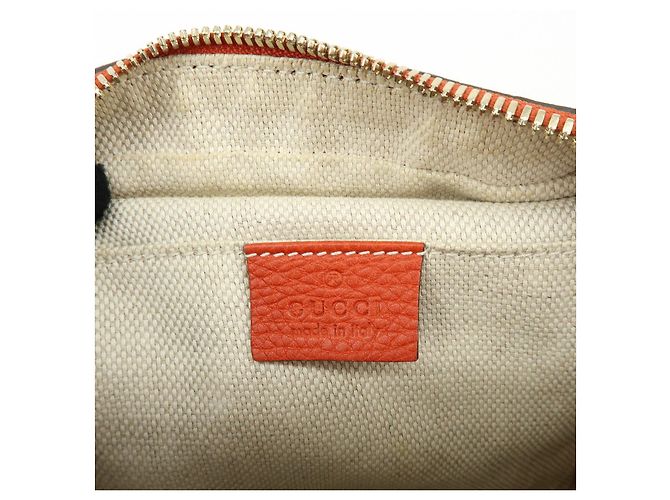 GUCCI SOHO Borsa a tracolla in pelle con catena Interlocking G Orange 308364 - vista 23