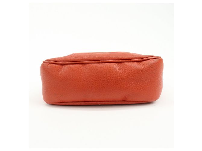 GUCCI SOHO Borsa a tracolla in pelle con catena Interlocking G Orange 308364 - vista 5