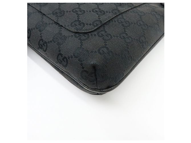 Borsa a Tracolla GUCCI GG Canvas Leather Nera 122793 - vista 10