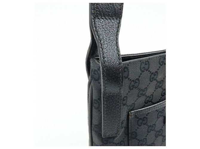 Borsa a Tracolla GUCCI GG Canvas Leather Nera 122793 - vista 14