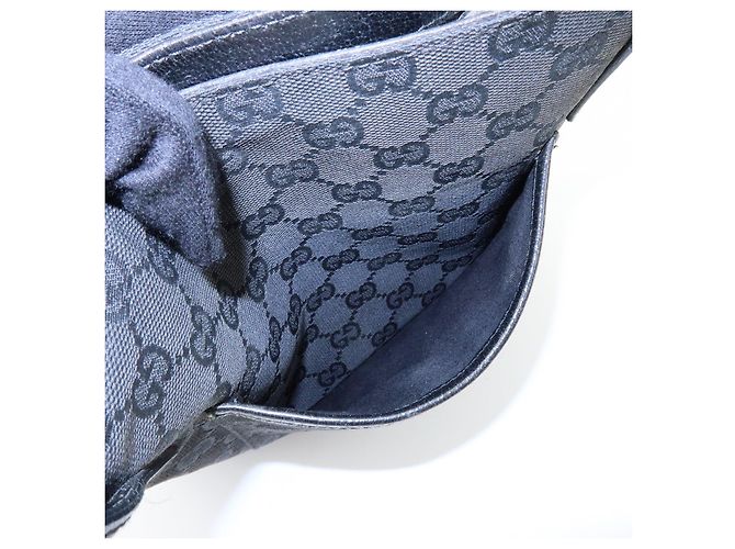 Borsa a Tracolla GUCCI GG Canvas Leather Nera 122793 - vista 15