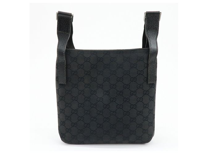 Borsa a Tracolla GUCCI GG Canvas Leather Nera 122793 - vista 2