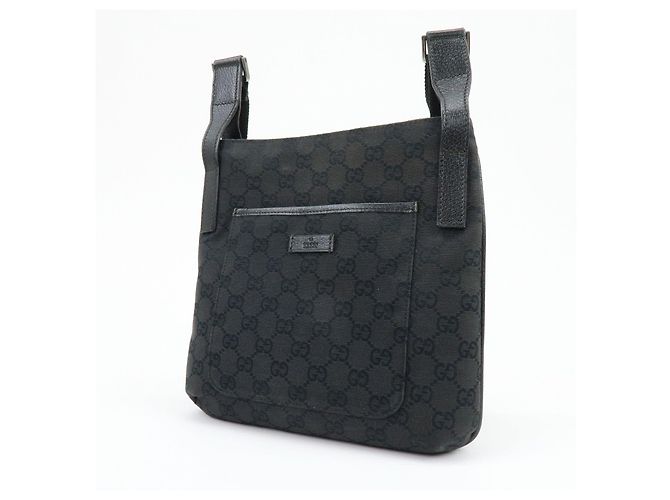 Borsa a Tracolla GUCCI GG Canvas Leather Nera 122793 - vista 3