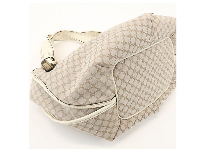 Céline Borsa a tracolla CELINE Macadam Bittersweet in tela e pelle Beige Ivory - vista 11