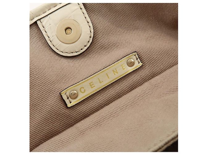 Céline Borsa a tracolla CELINE Macadam Bittersweet in tela e pelle Beige Ivory - vista 22