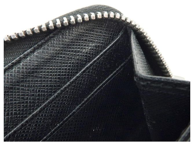 PRADA Cartera Compacta de Cuir Saffiano Monedero Tarjetero Negro - vista 18
