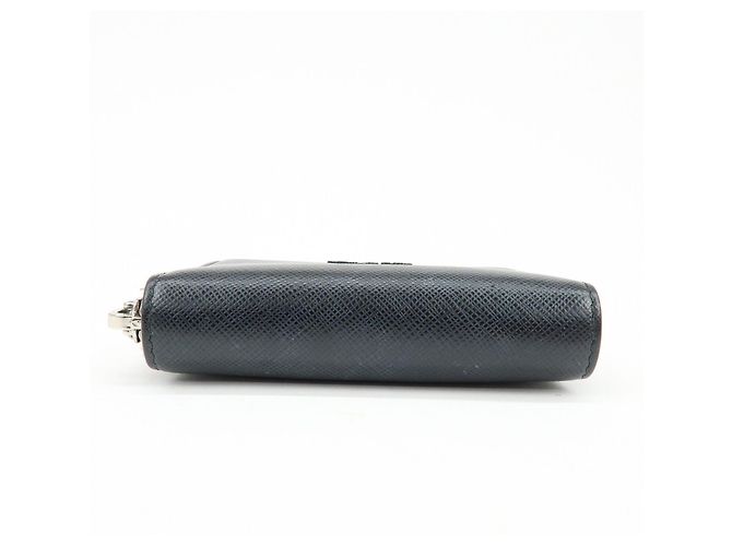 PRADA Cartera Compacta de Cuir Saffiano Monedero Tarjetero Negro - vista 5