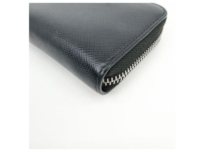PRADA Cartera Compacta de Cuir Saffiano Monedero Tarjetero Negro - vista 7