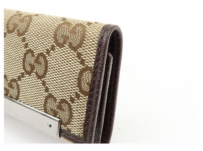 GUCCI GG Canvas Leather 6 Ring Key Case Beige Brown 127048 - vista 10