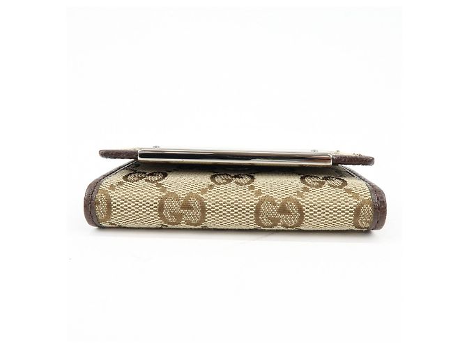 GUCCI GG Canvas Leather 6 Ring Key Case Beige Brown 127048 - vista 5