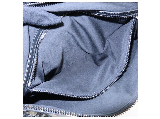 Borsa vita Christian Dior Saddle Oblique Canvas Leather Black Beige - vista 19