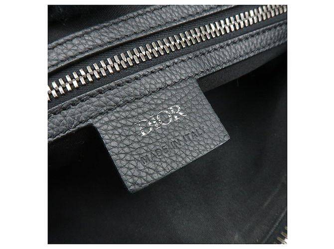 Borsa vita Christian Dior Saddle Oblique Canvas Leather Black Beige - vista 23