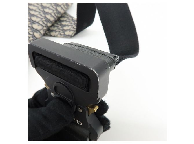 Borsa vita Christian Dior Saddle Oblique Canvas Leather Black Beige - vista 9