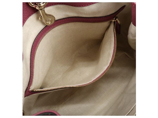 Borsa a tracolla in pelle con catena GUCCI SOHO Interlocking G Purple 308982 - vista 18