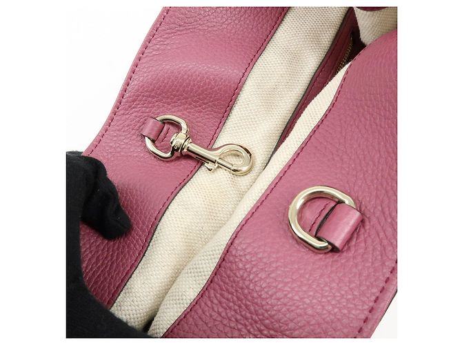 Borsa a tracolla in pelle con catena GUCCI SOHO Interlocking G Purple 308982 - vista 19