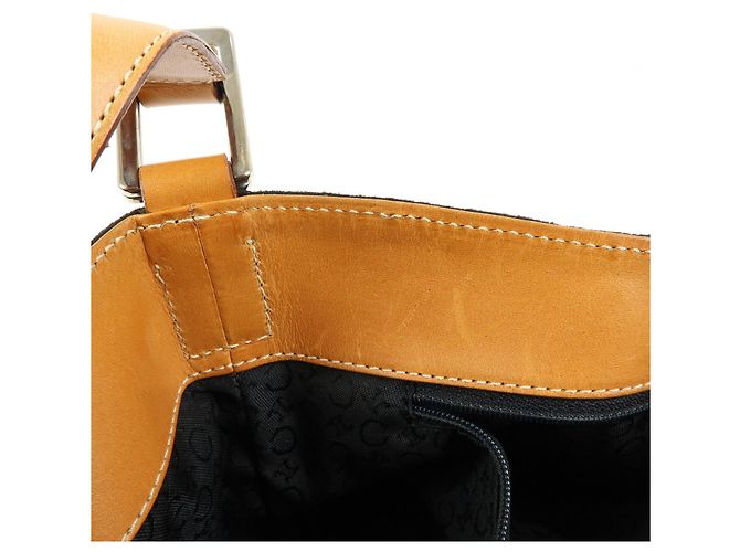 Céline Borsa a spalla CELINE C Macadam in pelle scamosciata Nero Marrone - vista 20