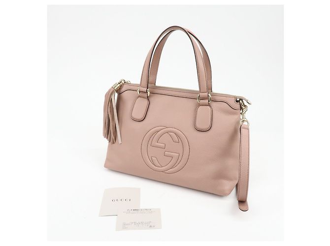 GUCCI SOHO Interlocking G Leather 2Way Hand Bag Pink 308362 - vista 22