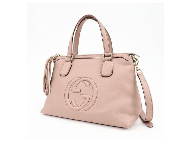 GUCCI SOHO Interlocking G Leather 2Way Hand Bag Pink 308362 - vista 3
