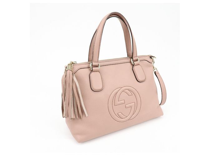 GUCCI SOHO Interlocking G Leather 2Way Hand Bag Pink 308362 - vista 4