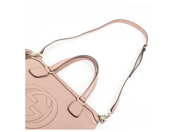 GUCCI SOHO Interlocking G Leather 2Way Hand Bag Pink 308362 - vista 6