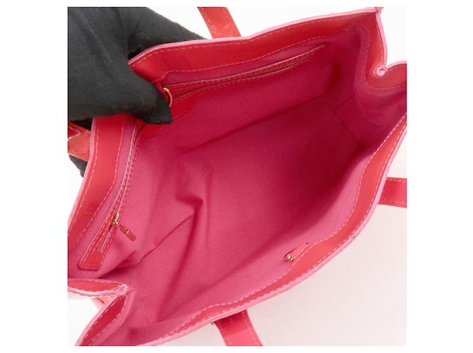 Borsa a mano Louis Vuitton Monogram Vernis Wilshire PM Rose Pop M93643 - vista 19