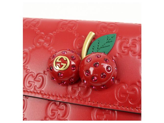 Borsa a tracolla GUCCI Interlocking G Guccissima Chain Cherry 481291 - vista 16
