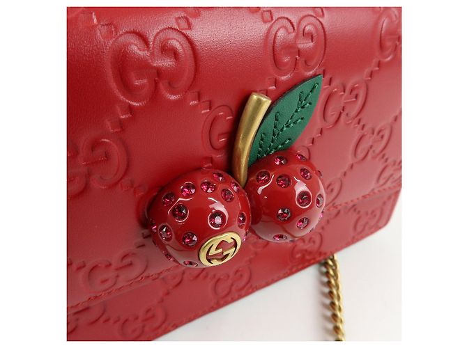 Borsa a tracolla GUCCI Interlocking G Guccissima Chain Cherry 481291 - vista 17