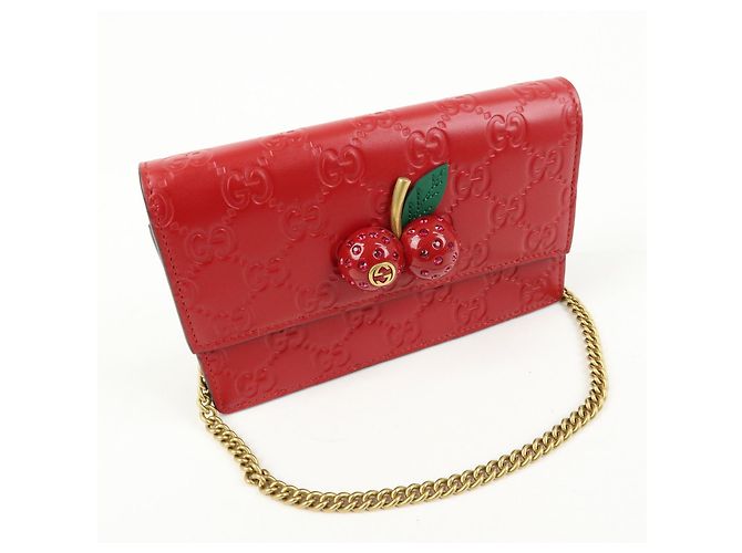 Borsa a tracolla GUCCI Interlocking G Guccissima Chain Cherry 481291 - vista 4