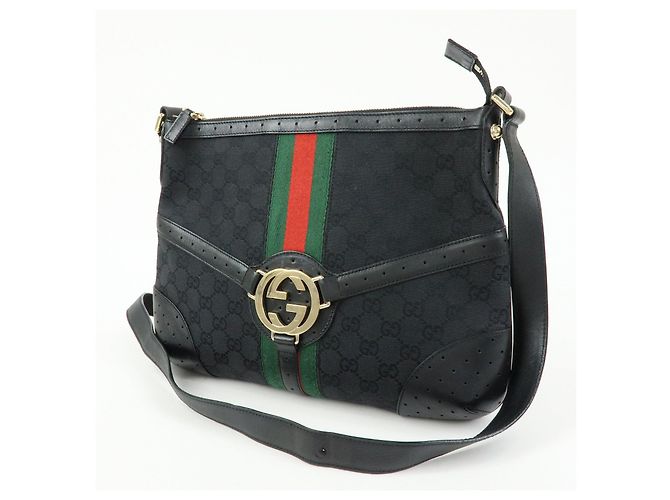 Borsa a tracolla GUCCI Sherry Interlocking G GG Canvas Leather 131033 - vista 3
