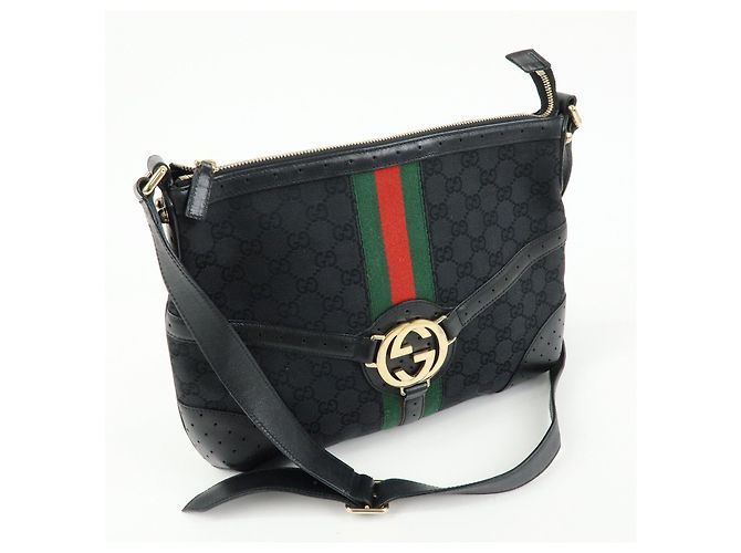Borsa a tracolla GUCCI Sherry Interlocking G GG Canvas Leather 131033 - vista 4