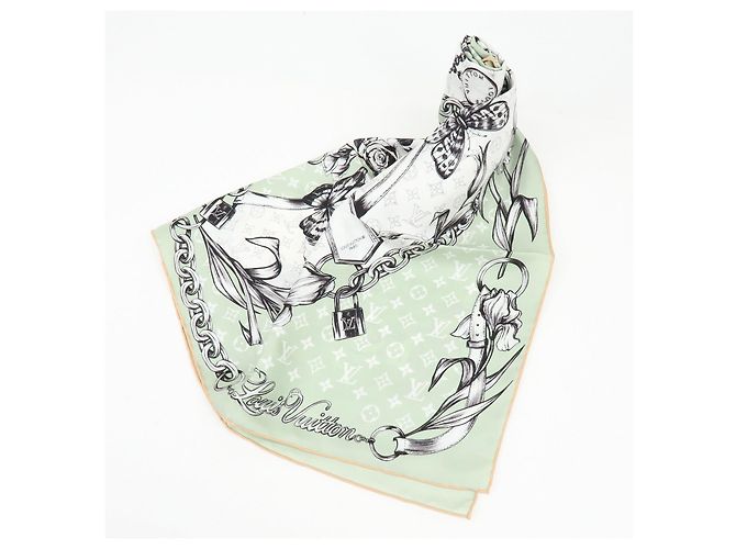 Louis Vuitton Blooming Monogram Carre 90 Silk 100% Scarf M96872 - vista 11