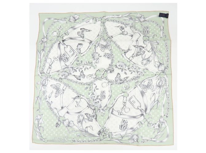 Louis Vuitton Blooming Monogram Carre 90 Silk 100% Scarf M96872 - vista 2