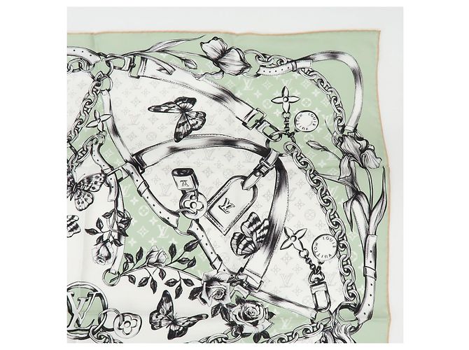 Louis Vuitton Blooming Monogram Carre 90 Silk 100% Scarf M96872 - vista 3