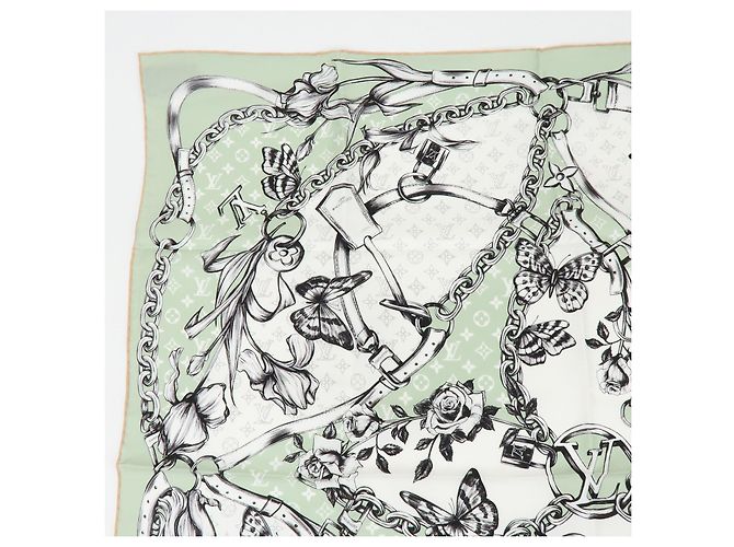 Louis Vuitton Blooming Monogram Carre 90 Silk 100% Scarf M96872 - vista 4