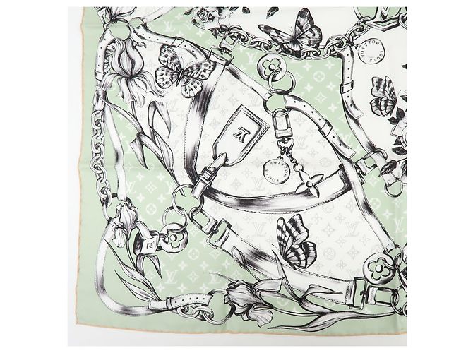 Louis Vuitton Blooming Monogram Carre 90 Silk 100% Scarf M96872 - vista 5
