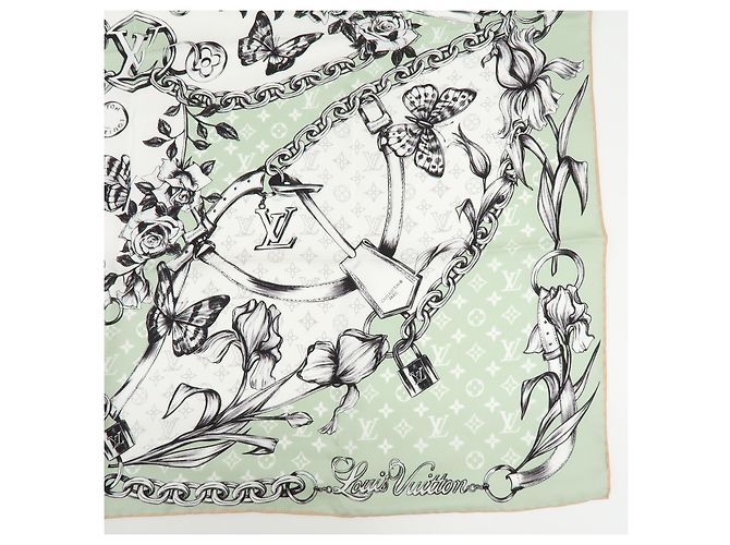 Louis Vuitton Blooming Monogram Carre 90 Silk 100% Scarf M96872 - vista 6