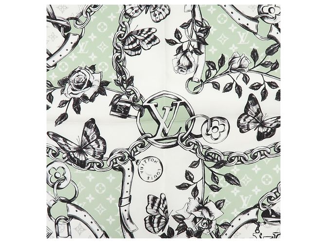Louis Vuitton Blooming Monogram Carre 90 Silk 100% Scarf M96872 - vista 7